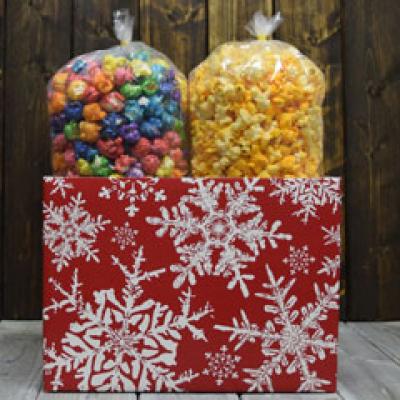 Red Snowflake Popcorn Gift Box