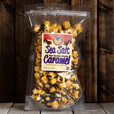 Dark Chocolate Sea Salt Caramel Drizzle Popcorn
