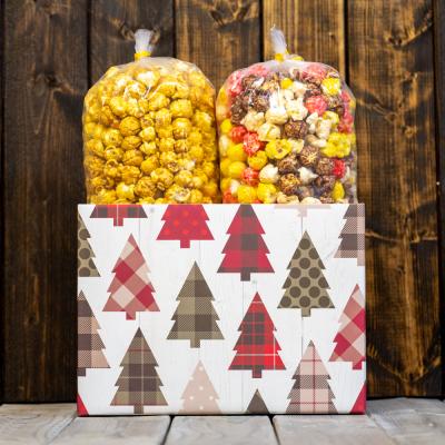 Plaid Christmas Tree Popcorn Gift Box