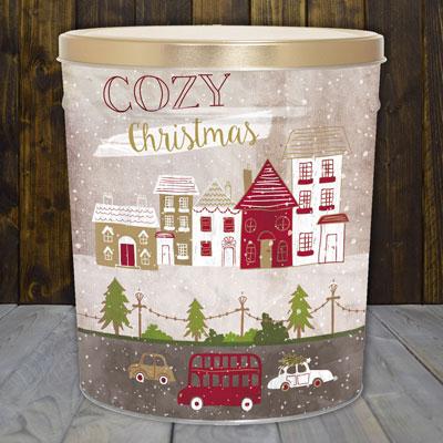 Cozy Christmas 3.5 Gallon Popcorn Tin