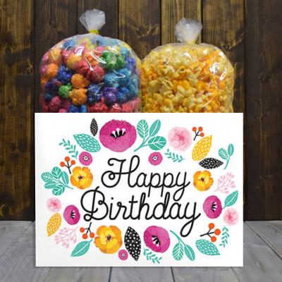 Flower Happy Birthday Popcorn Gift Box