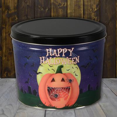 Happy Halloween 2 Gallon Popcorn Tin