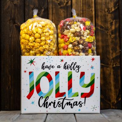 Jolly Christmas Popcorn Gift Box