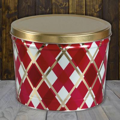 Burgundy Diamonds 2 Gal Popcorn Tin